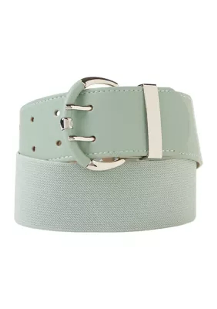 Double Prongs Partial Covered Stretch Belt