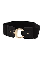 Circle and Bar Interlock Stretch Back Belt