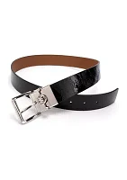 38 Millimeter Reversible Metallic Leather Belt