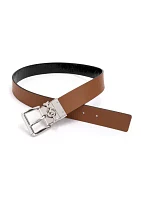 38 Millimeter Reversible Metallic Leather Belt