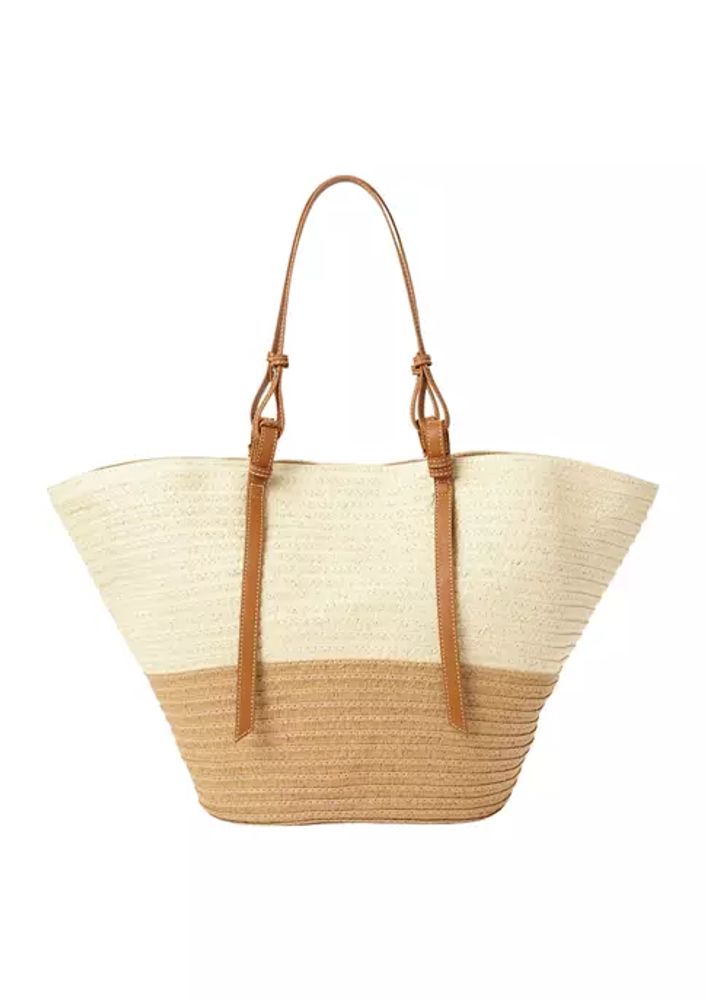 Women's Cadix Raffia And Leather Basket Bag In Natural/Orchid