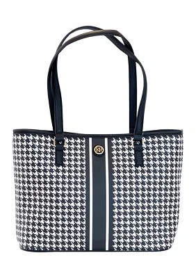 Saffiano Houndstooth Tote