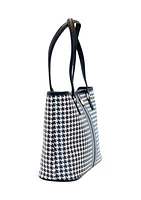 Saffiano Houndstooth Tote