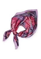 Floral Satin Square Scarf 