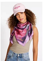 Floral Satin Square Scarf 