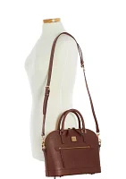 Saffiano Domed Zip Satchel