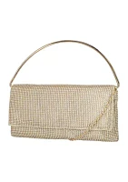 Isa - Crystal Mesh Metal Top Handle Clutch