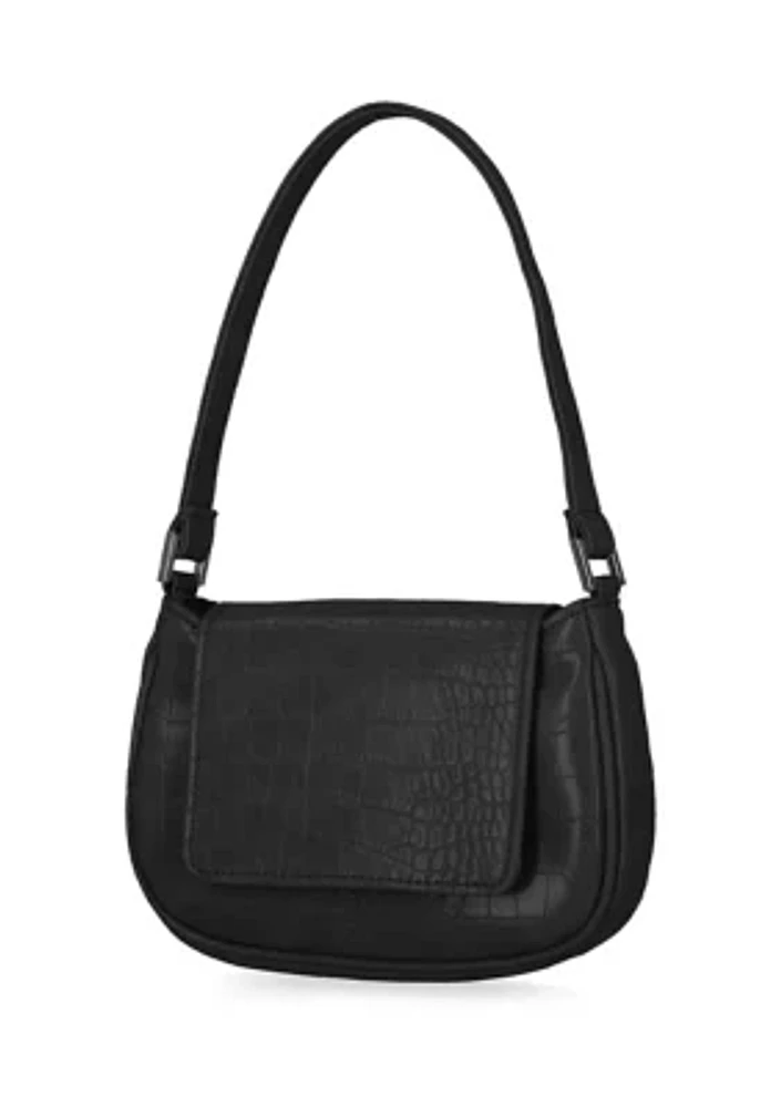 Isabelle - Croco Flap Shoulder Bag