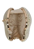 Gail Pearl Heart Shape Minaudière Crossbody