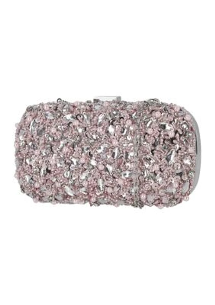 Janielle Confetti Beading Minaudière Clutch