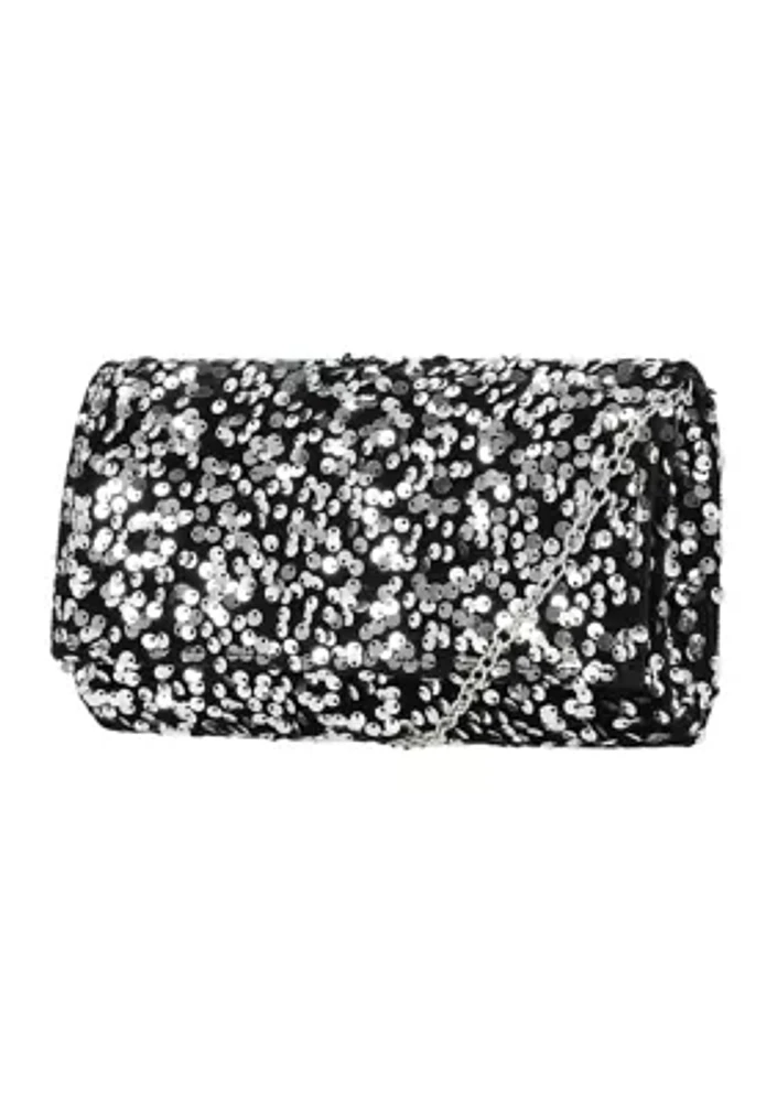 Chloe - Velvet Sequins Flap Bag