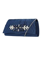 Aria - Brooch Flap Satin Clutch