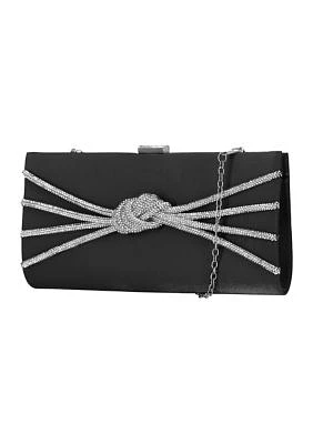 Sateen Knotted Crystal Mesh Rope Front Bag