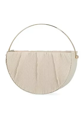 Devin - Pleated Crepe Metal Handle Bag