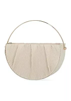 Devin - Pleated Crepe Metal Handle Bag