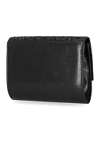 Mandi - Soft Shine Flap Clutch with Stone Pattern