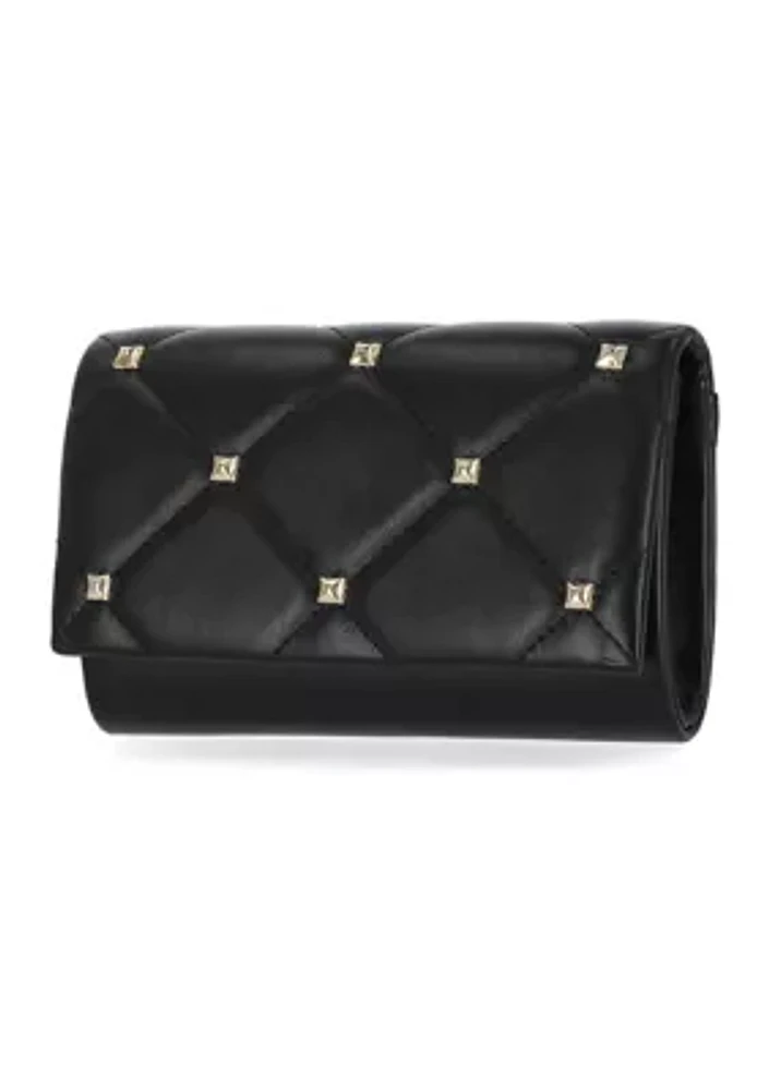 Alexis - Soft Lamb Clutch with Pyramid Studs