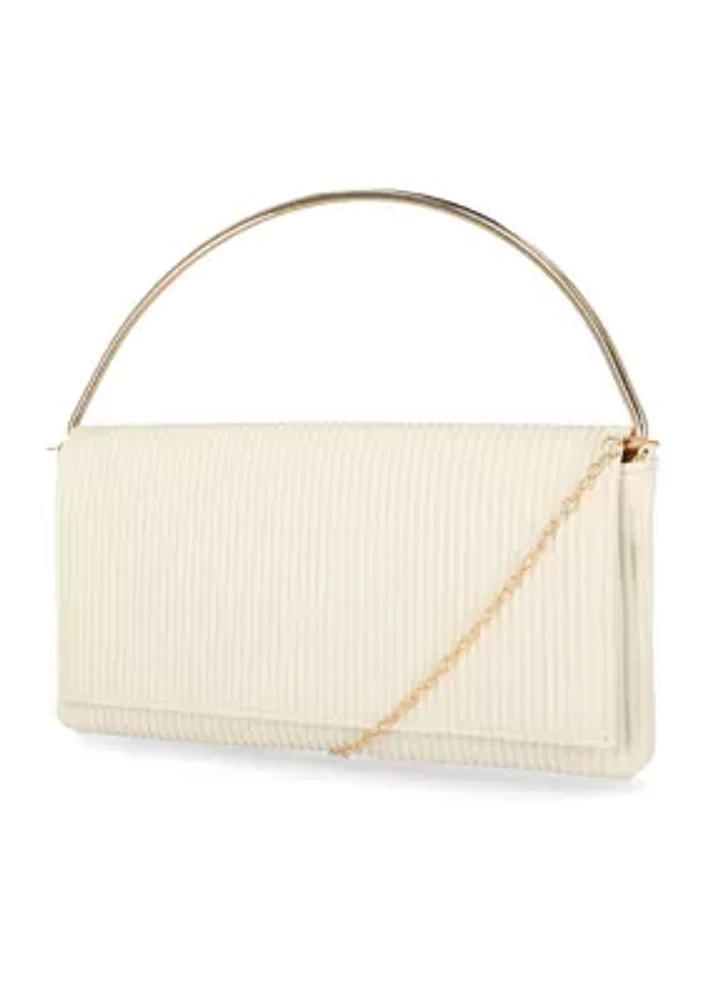 Isa - Channel Stitch Metal Top Handle Clutch