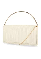 Isa - Channel Stitch Metal Top Handle Clutch