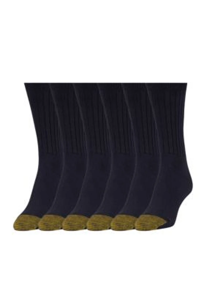 Ribbed Crew Socks - 6 Pack