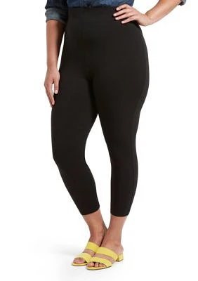 Plus Blackout Cotton Capri Leggings