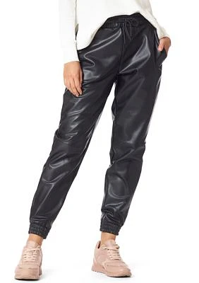 Women's Faux Leather High Waist Joggers