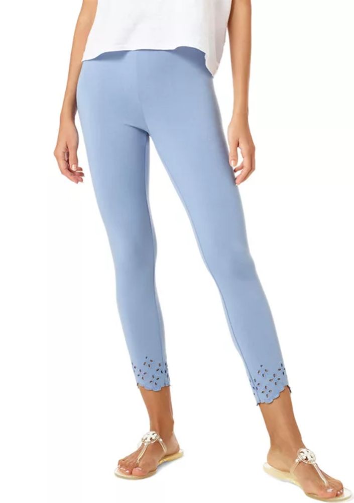 Belk Embroidered Hem Cotton Skimmer Leggings | The Summit