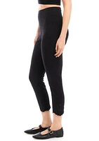 Women's Embroidered Hem Cotton Skimmer Leggings