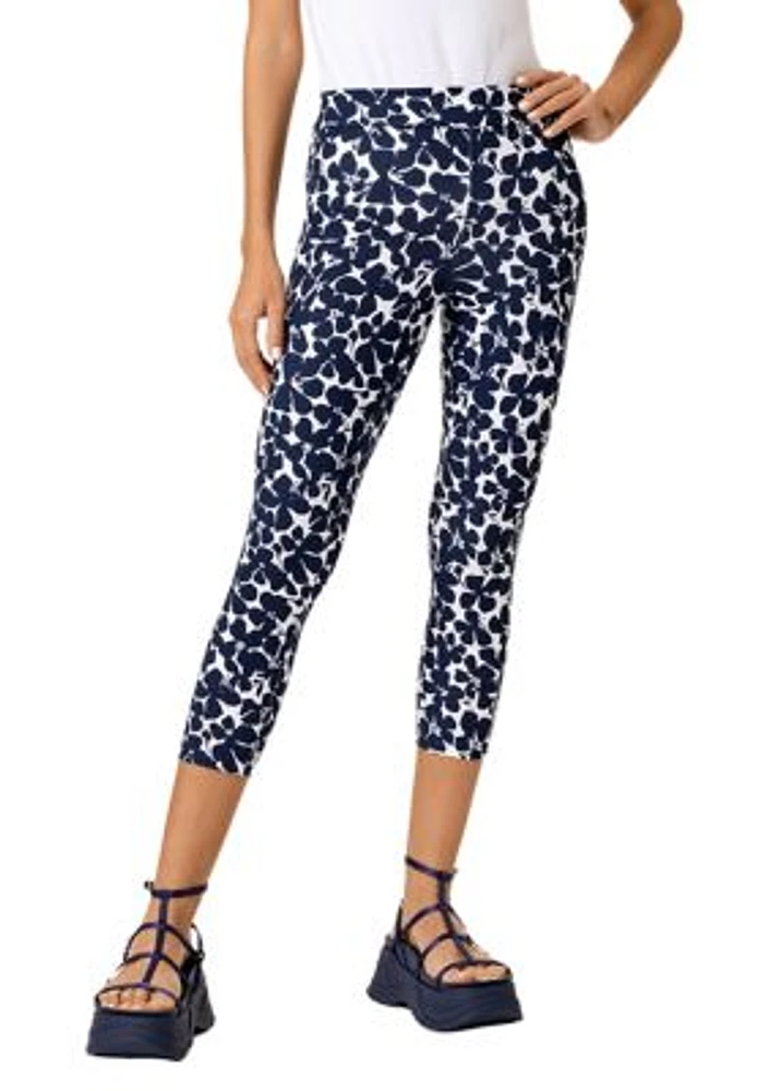 Women's Shade Floral Cotton Capri Leggings