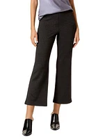 Women's Textured Ponte Cropped Flare Leggings