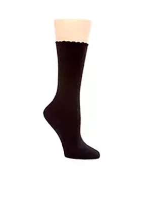 HUE® Scallop Pointelle Socks - Single Pair