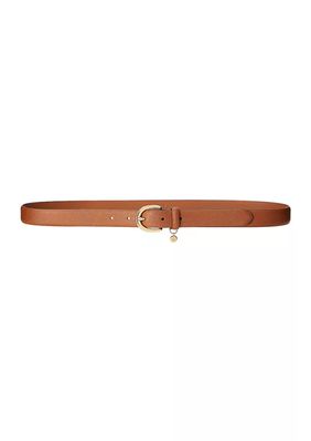 Charm Saffiano Leather Belt