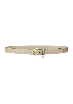 Charm Saffiano Leather Belt