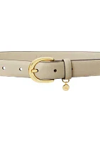 Charm Saffiano Leather Belt