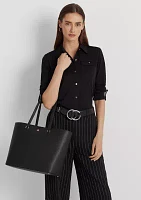 Crosshatch Leather Large Karly Tote Bag