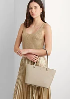 Crosshatch Leather Medium Karly Shopper Tote