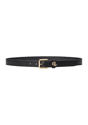 Logo Keeper Leather Skinny Belt