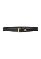 Logo Keeper Leather Skinny Belt
