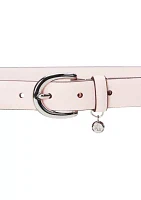 Charm Crosshatch Leather Belt