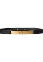 Turn-Lock Skinny Leather Belt