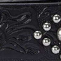 Embellished Tooled Leather Wide Belt