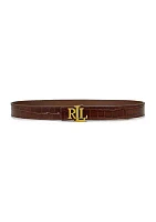 Logo Reversible Crocodile Embossed Belt