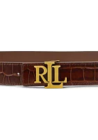 Logo Reversible Crocodile Embossed Belt