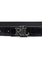 Logo Reversible Crocodile Embossed Belt