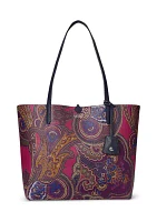 Faux-Leather Print Reversible Tote