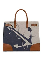 Logo-Print Canvas Large Devyn Tote Bag