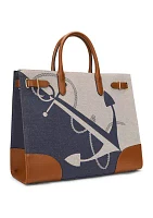 Logo-Print Canvas Large Devyn Tote Bag