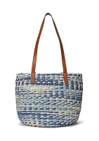 Striped Straw Medium Hartley Tote Bag