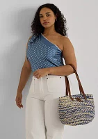 Striped Straw Medium Hartley Tote Bag