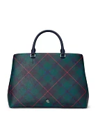 Plaid Leather Large Hanna Satchel